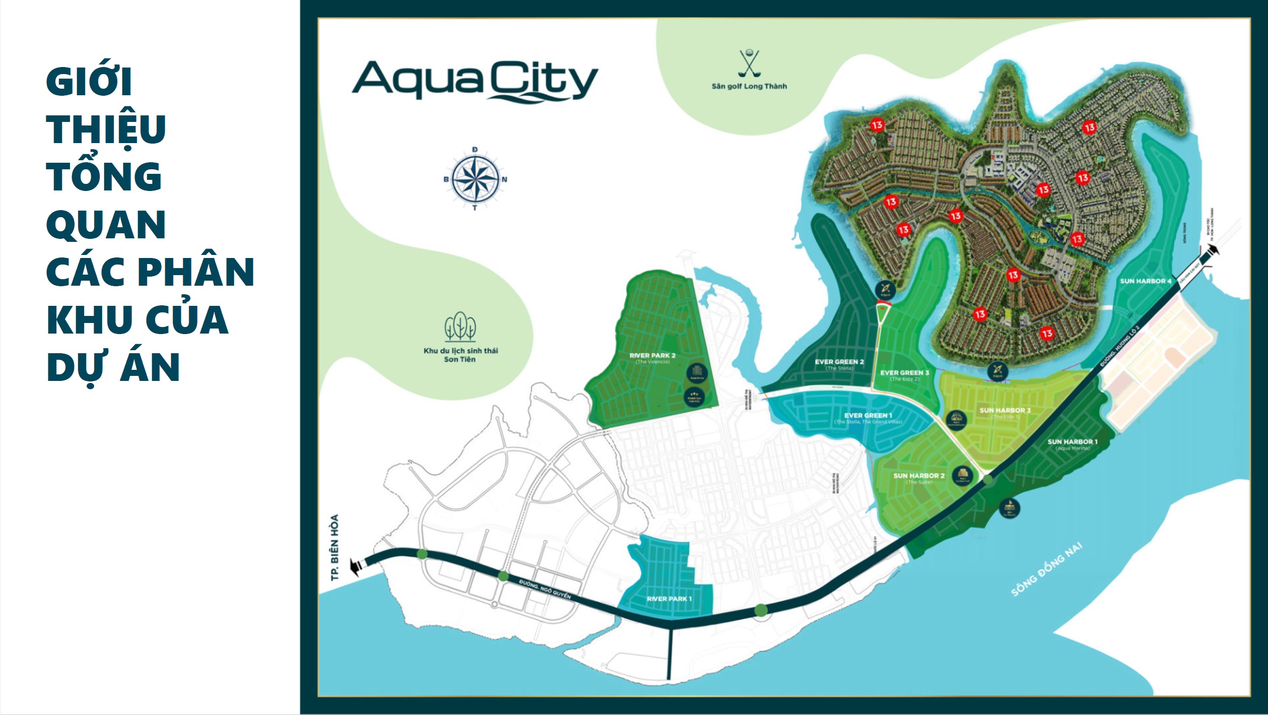 Mặt bằng các phân khu tại Aqua City